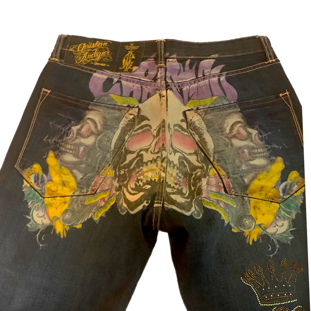 Rare vintage Christian Audigier for Ed Hardy men’s jeans - Picture 1 of 9
